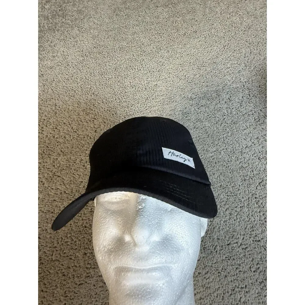 Hurley Hat Cap Strap Back Mens One Size Black Moisture Wicking Polyester
